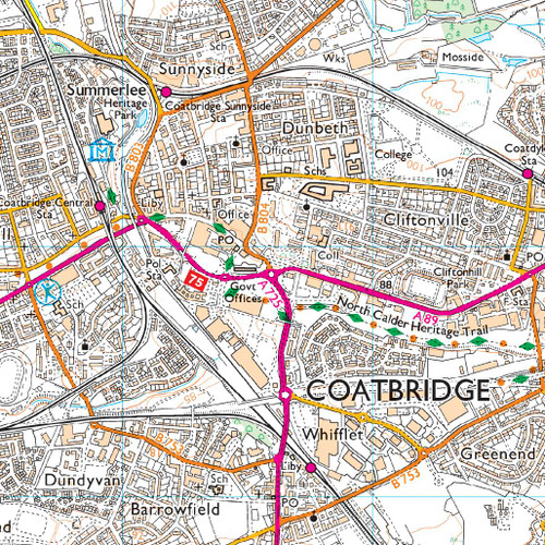 OS Map of Motherwell & Coatbridge | Explorer 343 Map | Ordnance Survey Shop
