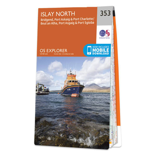 Orange front cover of OS Explorer Map 353 Islay North