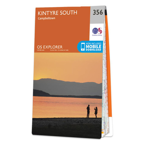 Orange front cover of OS Explorer Map 356 Kintyre South