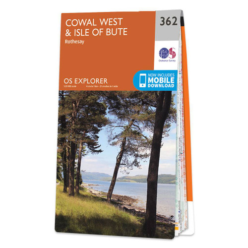 Orange front cover of OS Explorer Map 362 Cowal West & Isle of Bute