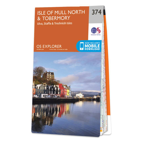 Orange front cover of OS Explorer Map 374 Isle of Mull North & Tobermory