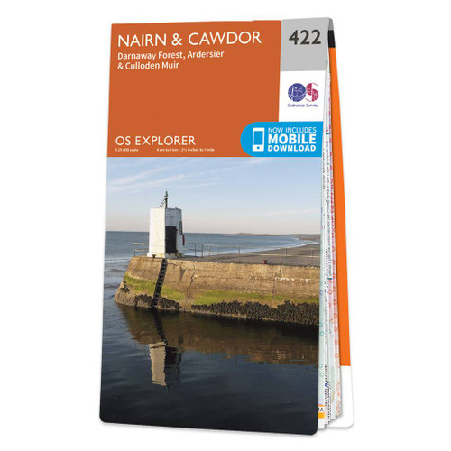 Orange front cover of OS Explorer Map 422 Nairn & Cawdor