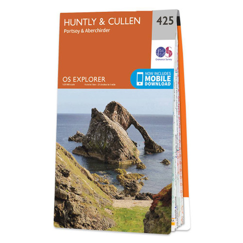 Orange front cover of OS Explorer Map 425 Huntly & Cullen