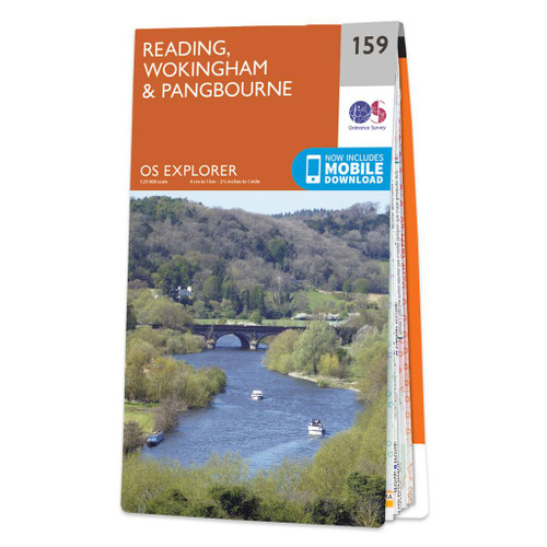 Orange front cover of OS Explorer Map 159 Reading