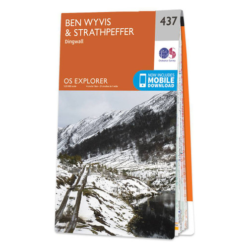 Orange front cover of OS Explorer Map 437 Ben Wyvis & Strathpeffer