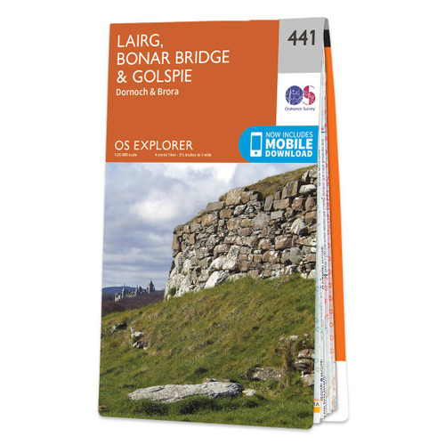 Orange front cover of OS Explorer Map 441 Lairg, Bonar Bridge & Golspie