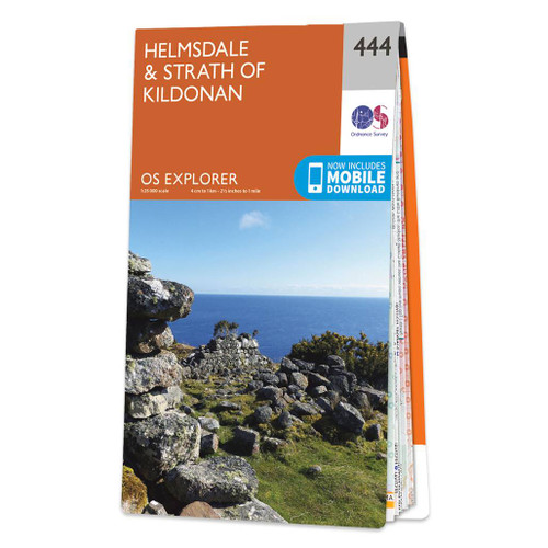 Orange OS front cover of Map of Helmsdale & Strath of Kildonan Explorer 444