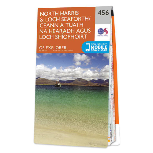 Orange front cover of OS Explorer Map 456 North Harris & Loch Seaforth