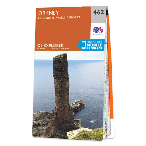 Orange front cover of OS Explorer Map 462 Orkney - Hoy, South Walls & Flotta