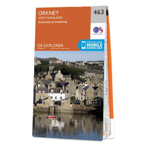 Orange front cover of OS Explorer Map 463 Orkney - West Mainland