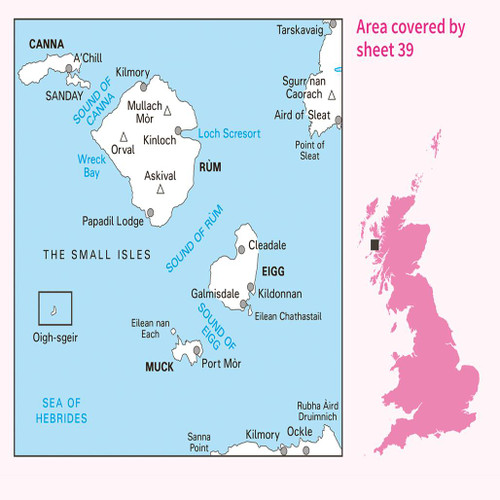 OS Map of R m Eigg Muck amp Canna - Landranger 39 76788.1668685728 