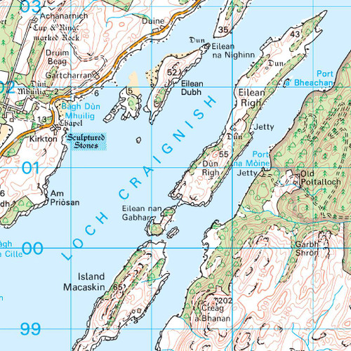 OS Map Of Lochgilphead Loch Awe Landranger 55 Map Ordnance Survey   Landranger 55mapzoom  74136.1668692440 