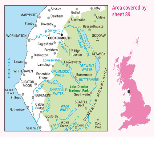 OS Map of West Cumbria | Landranger 89 Map | Ordnance Survey Shop