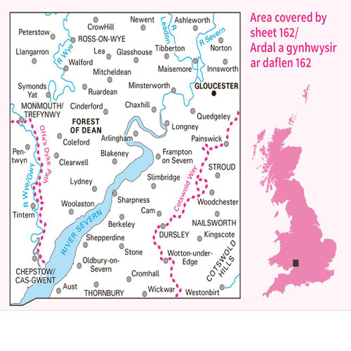 Os Map 162 OS Map of Gloucester & Forest of Dean | Landranger 162 Map | Ordnance ...