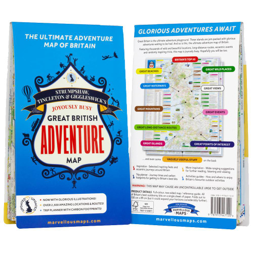 Front and back cover of the Marvellous Maps Great British Adventure Map - 2022 Edition
