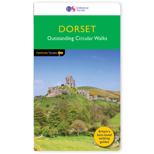 Green front cover on the OS Pathfinder Guidebook 11 -Walks in Dorset Pathfinder Guides with circular walks