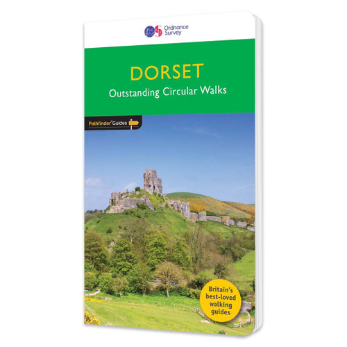 Green front cover on the OS Pathfinder Guidebook 11 -Walks in Dorset Pathfinder Guides with circular walks