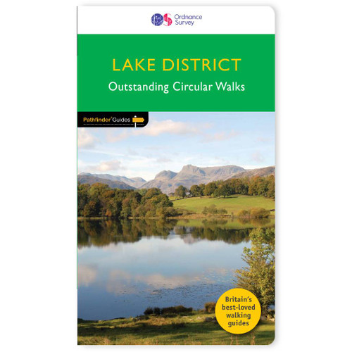 Green front cover on the OS Pathfinder Guidebook 60 - Walks in Lake District Pathfinder Guides with circular walks