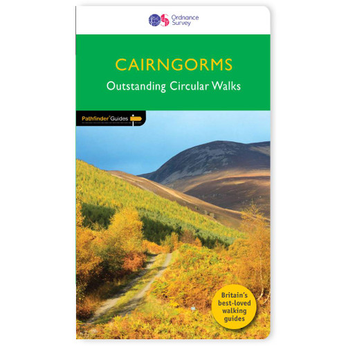 Green front cover on the OS Pathfinder Guidebook 4 - Walks in Cairngorms Pathfinder Guides with circular walks