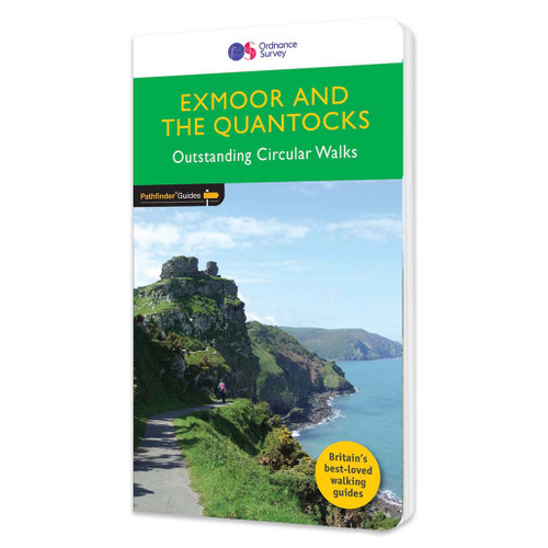 Green front cover on the OS Pathfinder Guidebook 9 - Walks in Exmoor & the Quantocks Pathfinder Guides with circular walks