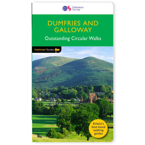 Green front cover on the OS Pathfinder Guidebook 19 - Walks in Dumfries & Galloway Pathfinder Guides with circular walks