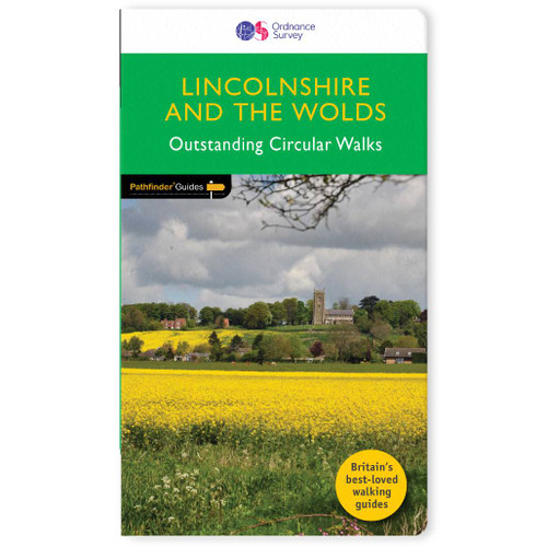 Green front cover on the OS Pathfinder Guidebook 50 - Walks in Lincolnshire & the Wolds Pathfinder Guides with circular walks