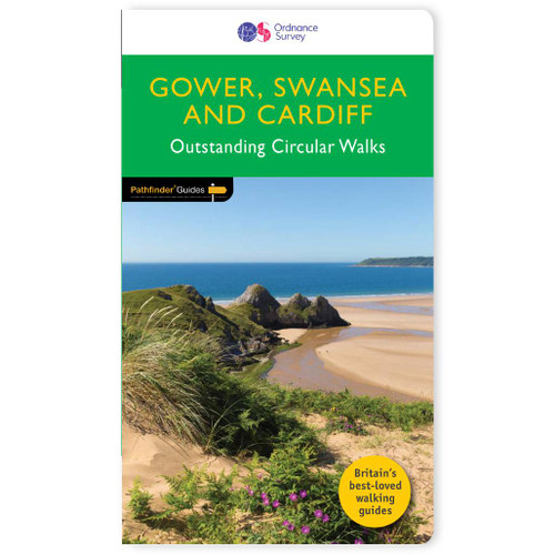 Green front cover on the OS Pathfinder Guidebook 55 - Walks in Gower, Swansea & Cardiff Pathfinder Guides with circular walks