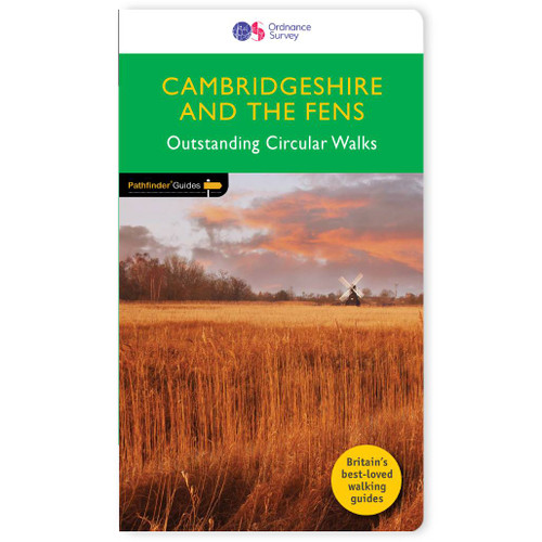 Green front cover on the OS Pathfinder Guidebook 51 - Walks in Cambridgeshire & the Fens Pathfinder Guides with circular walks