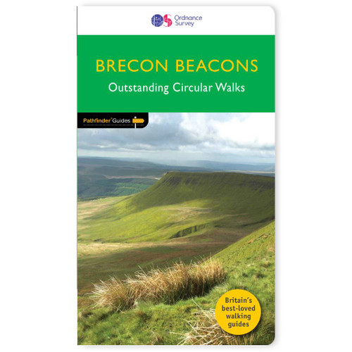 Green front cover on the OS Pathfinder Guidebook 18 - Walks in Brecon Beacons Pathfinder Guides with circular walks