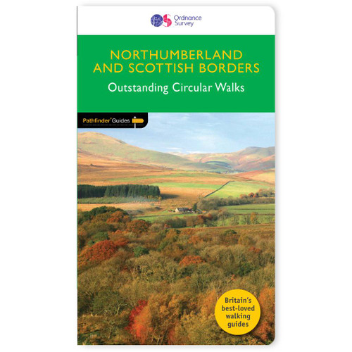 Green front cover on the OS Pathfinder Guidebook 35 - Walks in Northumberland & Scottish Borders Pathfinder Guides with circular walks