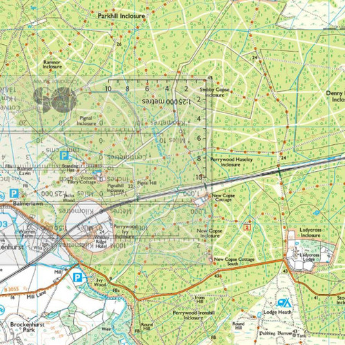 OS Romer map tool by Ordnance Survey Outdoor Kit laid over a map