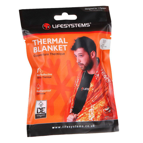 The Lifesystems Emergency thermal blanket in it's retail packet