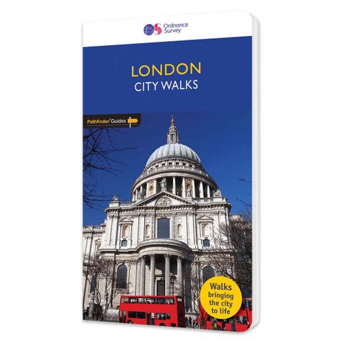 Dark blue front cover on the OS Pathfinder City Walks Guidebook London Pathfinder Guides Walks bringing the city to life