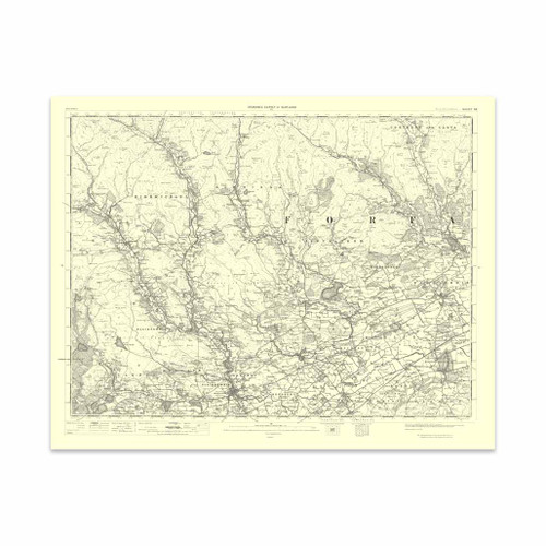Authentic reproduction of Ordnance Survey map of Blairgowrie 1896-1904 with a yellow tint background