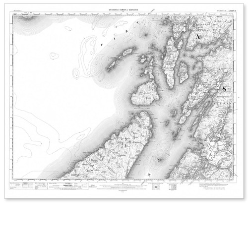 Black and white reproduction historical map of Kilmartin and wider area