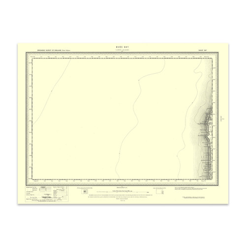 Authentic reproduction of Ordnance Survey map of Bude Bay 1896-1904 with a yellow tint background