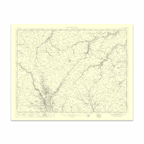 Authentic reproduction of Ordnance Survey map of Moffat 1896-1904 with a yellow tint background