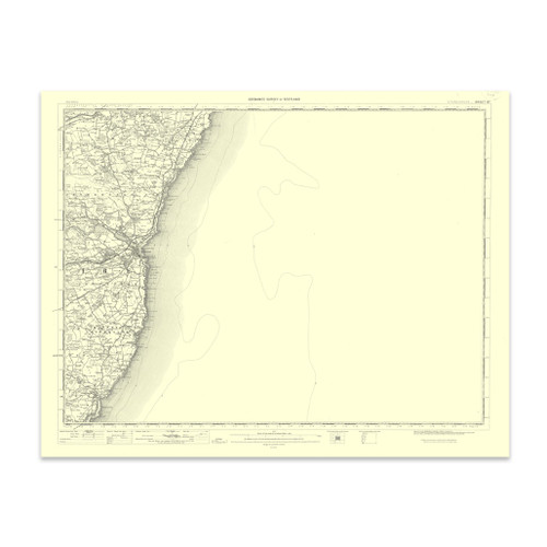 Authentic reproduction of Ordnance Survey map of Stonehaven 1896-1904 with a yellow tint background