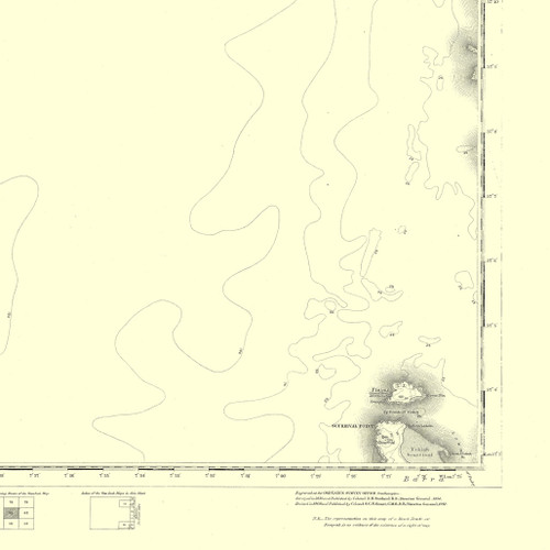Close up of authentic reproduction of Ordnance Survey map of Fiaray 1896-1904 with a yellow tint background Close up of authentic reproduction of Ordnance Survey map of Fiaray 1896-1904 with a yellow tint background