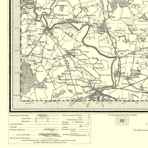 Close up of Authentic reproduction of Ordnance Survey map of Selby 1896-1904 with a yellow tint background