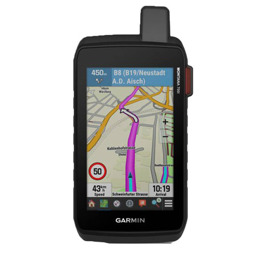 Garmin Montana 700i front view showing a route screen