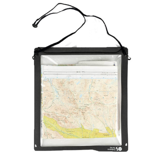 The OS Waterproof Map Case containing a map
