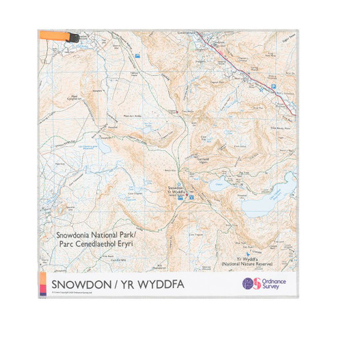 OS Snowdon Micro Towel by Ordnance Survey Outdoor Kit full view of the opened out towel