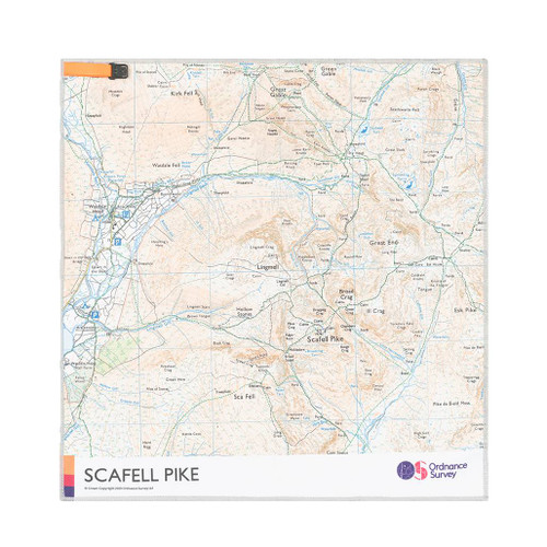 OS Scafell Pike Micro Towel by Ordnance Survey Outdoor Kit full view of the opened out towel