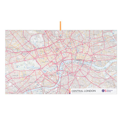 OS  Central London Large Towel by Ordnance Survey Outdoor Kit full view of the opened out towel
