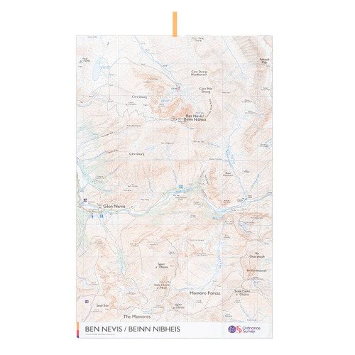 OS Ben Nevis Large Towel by Ordnance Survey Outdoor Kit full view of the opened out towel