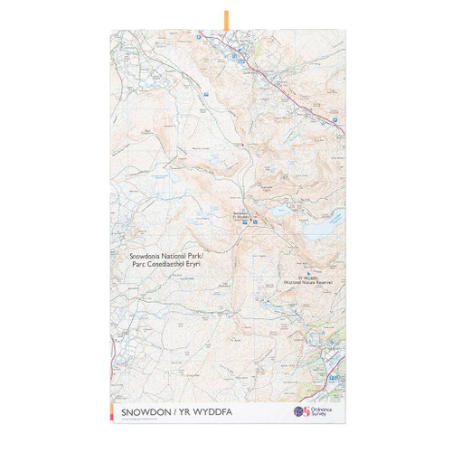 OS Snowdon Large Towel by Ordnance Survey Outdoor Kit full view of the opened out towel