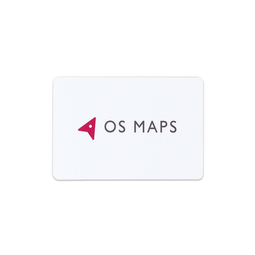 OS Maps Premium 12 months Subscription Gift Card white card