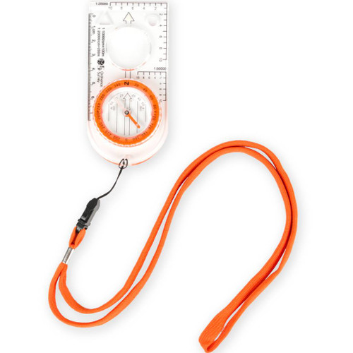 The OS Compass with detachable lanyard, luminous marking, 1:25k and 1:50k scales and large magnifier