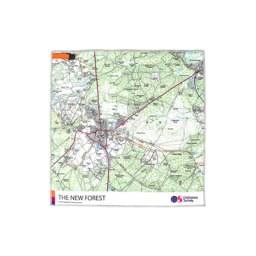 OS New Forest Micro Towel by Ordnance Survey Outdoor Kit full view of the opened out towel